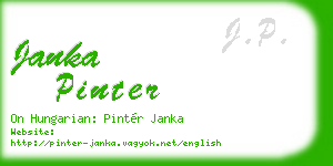 janka pinter business card