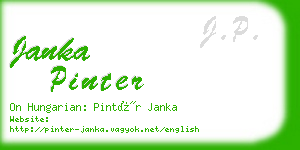 janka pinter business card